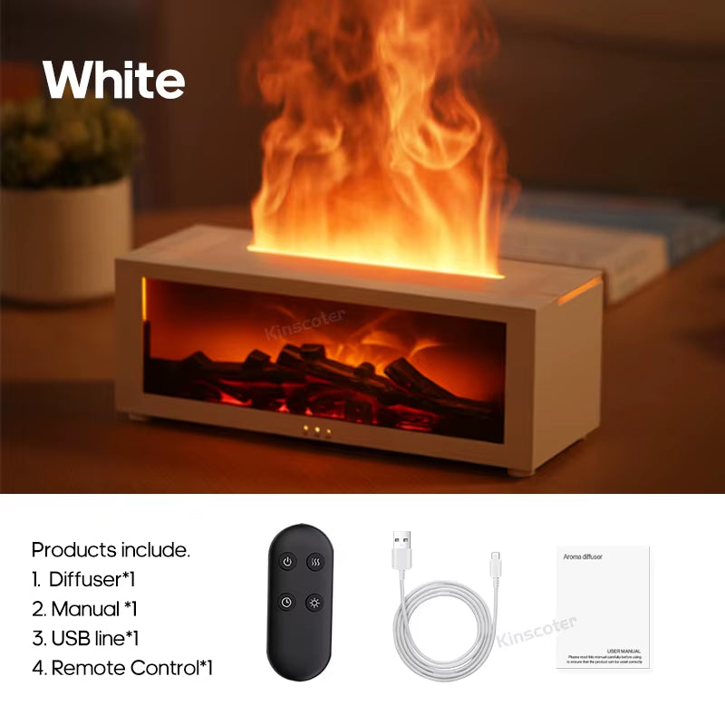 The Royal Hearth Aroma Diffuser 150ml Intelligent Fireplace Mist & Ambient Light System