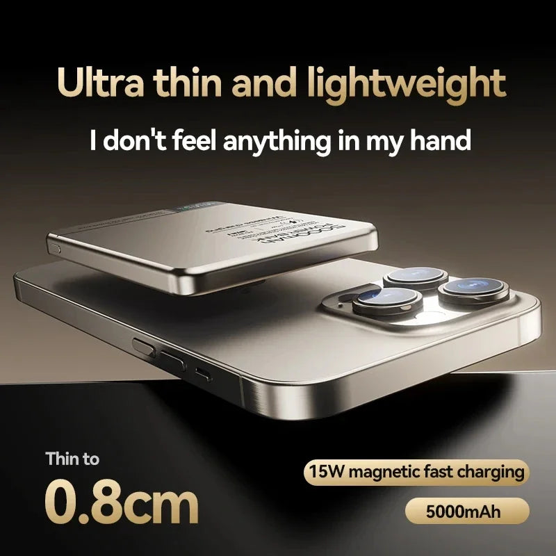 Ultra Wireless Magnetic Power Bank CCC Travel Portable Fast Charging Capacity Digital External Battery for Magsafe Iphone