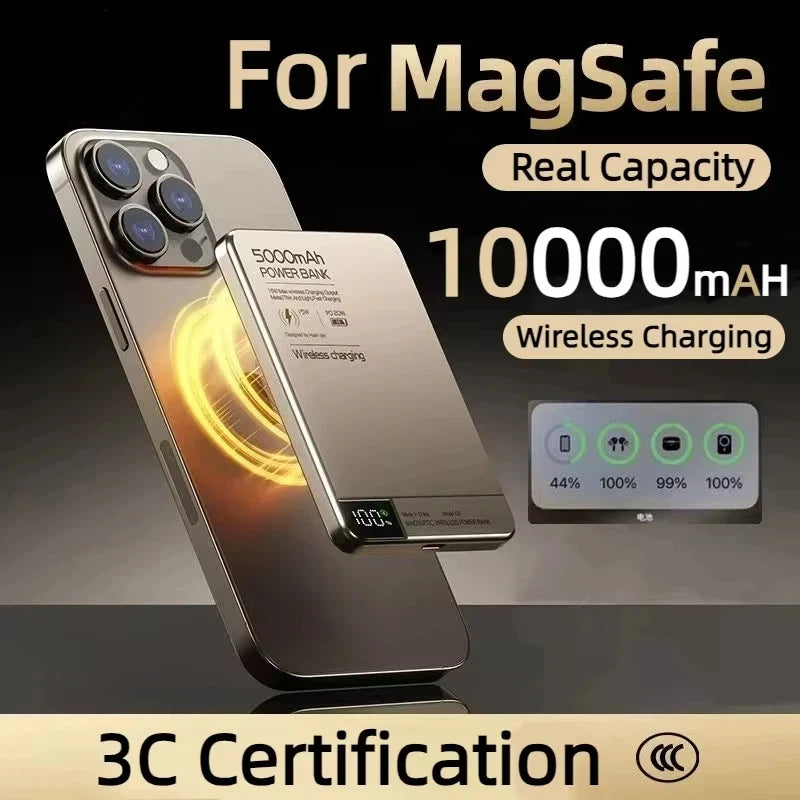 Ultra Wireless Magnetic Power Bank CCC Travel Portable Fast Charging Capacity Digital External Battery for Magsafe Iphone