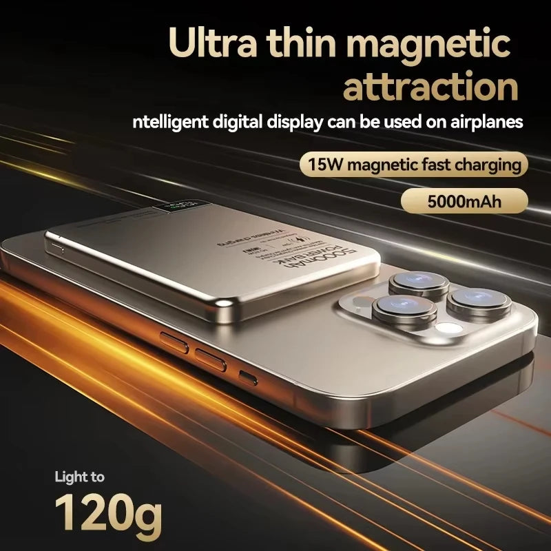 Ultra Wireless Magnetic Power Bank CCC Travel Portable Fast Charging Capacity Digital External Battery for Magsafe Iphone